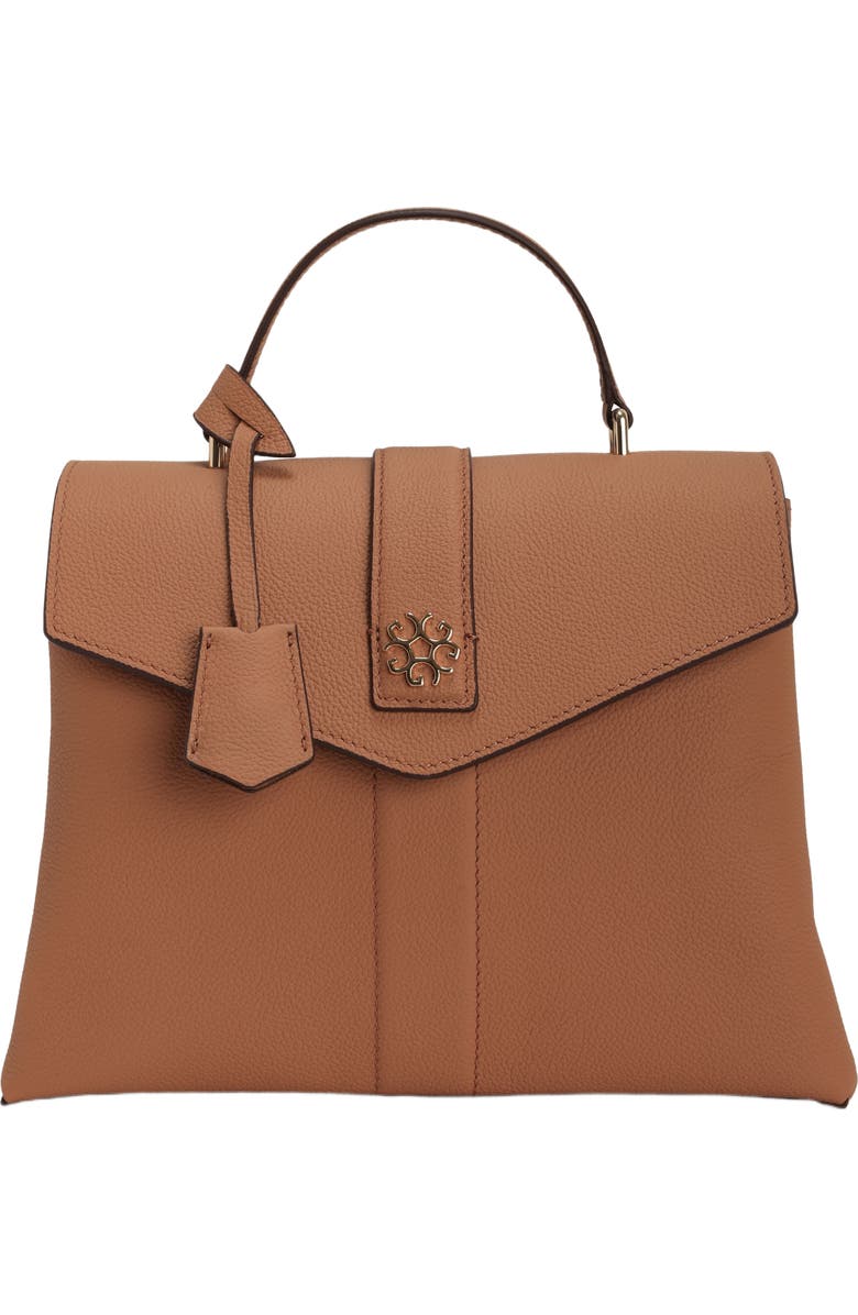 GORSKI Leather Bag with Crossbody Strap, Main, color, Tan