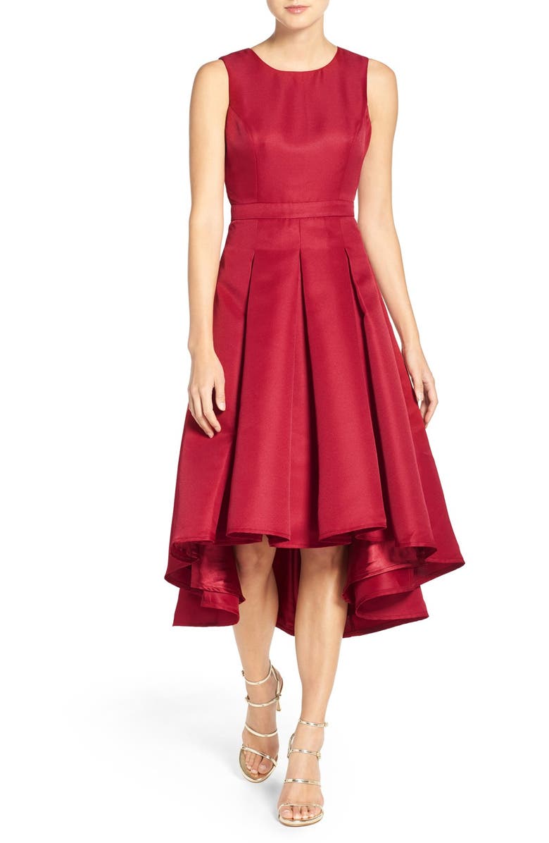 Lulus Cutout Back Tea Length High/Low Dress, Alternate, color, 