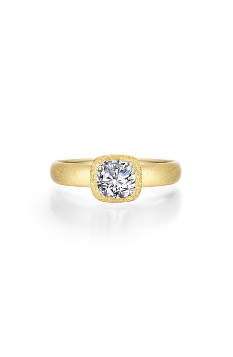 Cushion Cut Simulated Diamond Ring