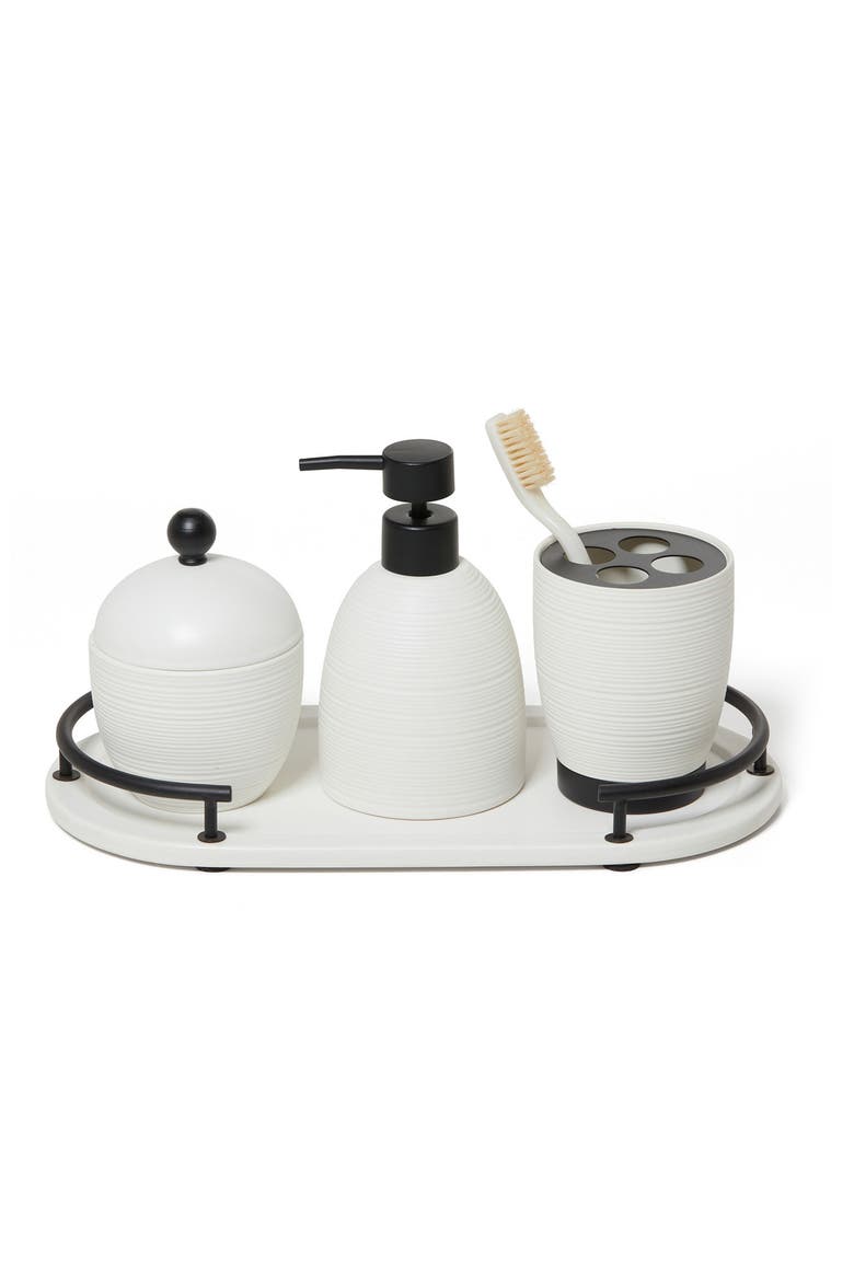 Dubai 4-Piece Bathroom Accessory Set, Alternate, color, WHITE