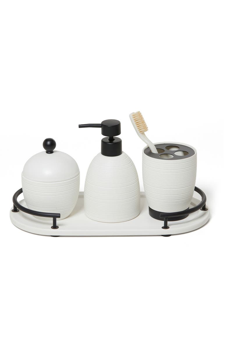 ROSELLI TRADING COMPANY Dubai 4-Piece Bathroom Accessory Set, Alternate, color, White