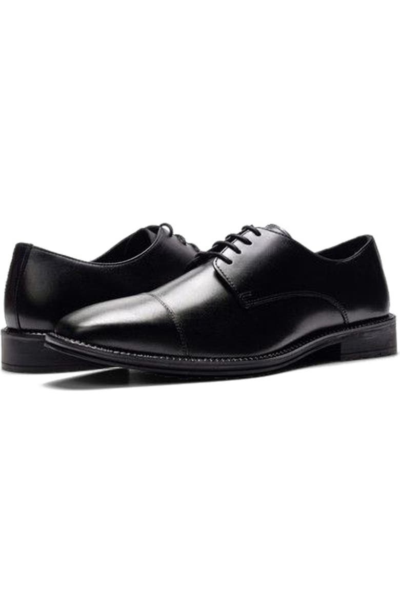 A. Veer Maddox Cap-toe Oxford, Alternate, color, Black Leather