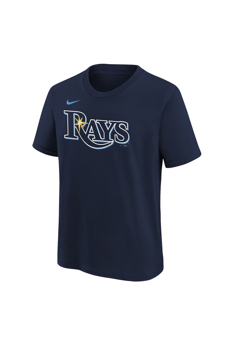Youth Nike Junior Caminero Navy Tampa Bay Rays Name & Number T-Shirt, Alternate, color, Navy