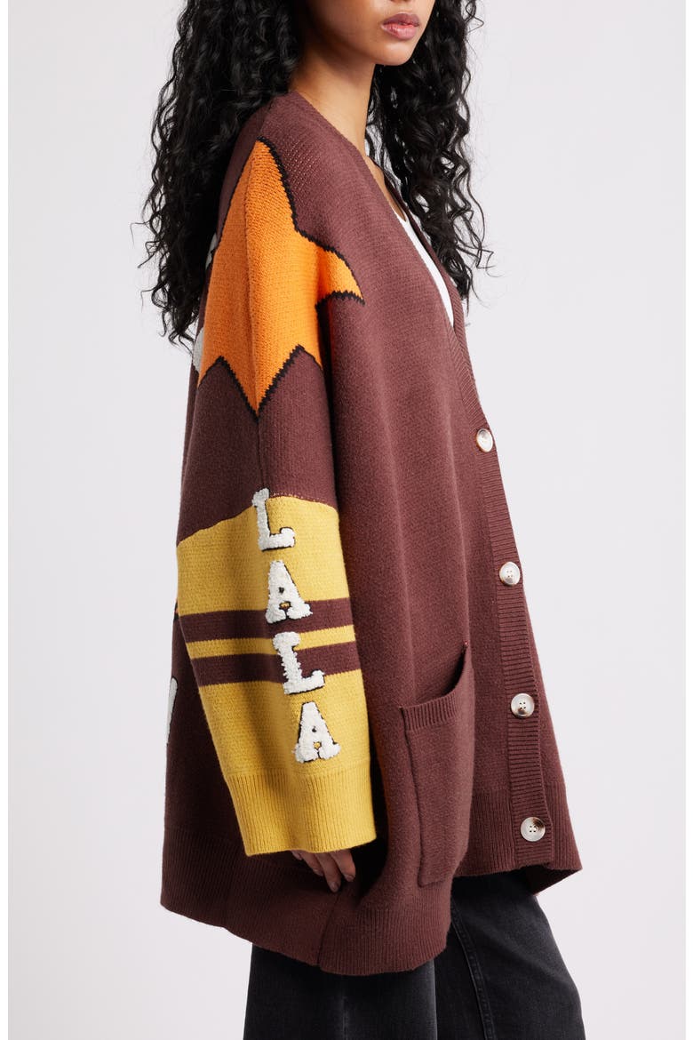 Go Get Em Tiger Collegiate Cardigan, Alternate, color, BROWN