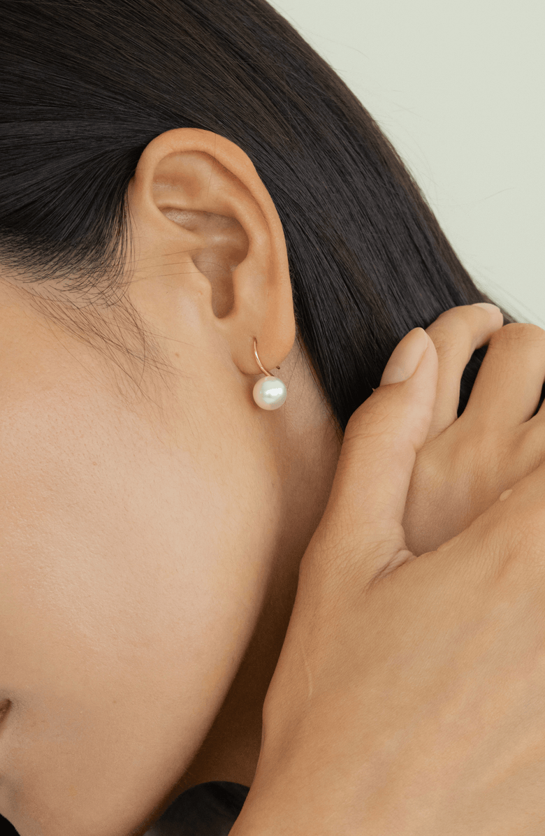 Bearfruit Jewelry 18k Gold Plated Sterling Silver Lorelei Pearl Earrings Holiday Gift Idea, Alternate, color, Silver