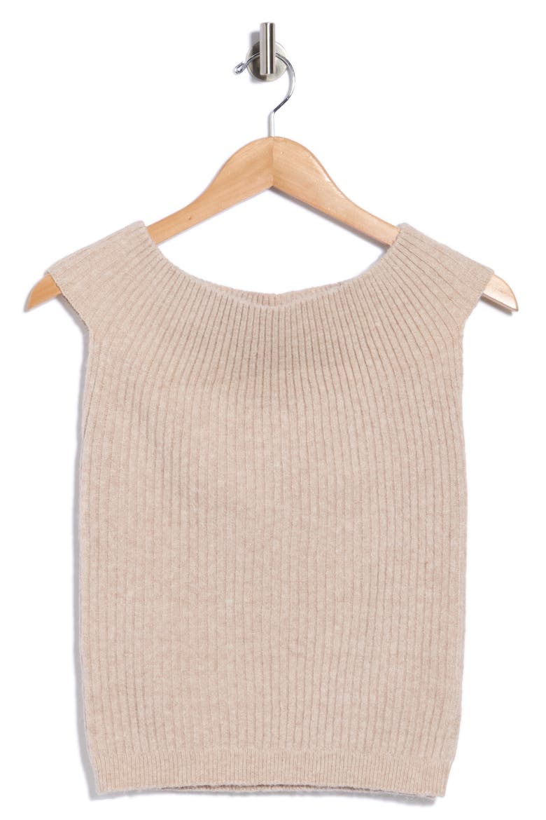 Off the Shoulder Ribbed Sweater Top, Alternate, color, OATMEAL