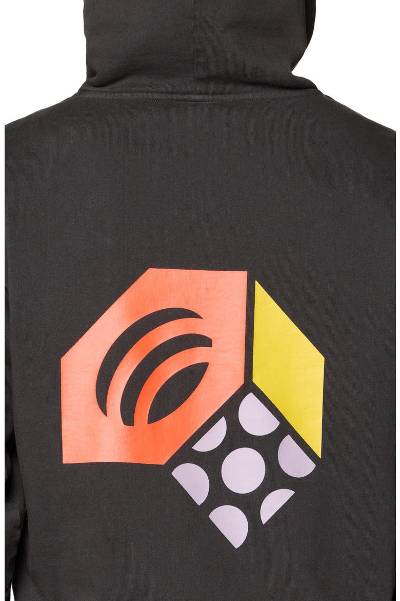 Tricolor Logo Graphic Hoodie, Alternate, color, STEALTH GREY