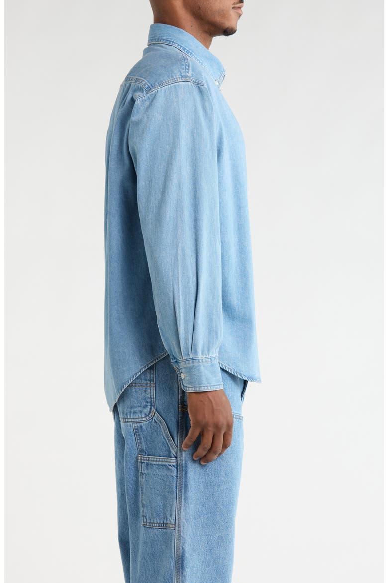 Lucas Denim Button-Down Shirt, Alternate, color, BLUE (BLCH)