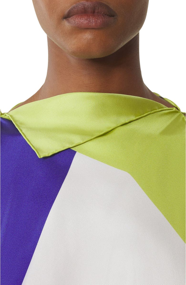 Lanvin Graphic Print Silk Top, Alternate, color, Light Blue/Green