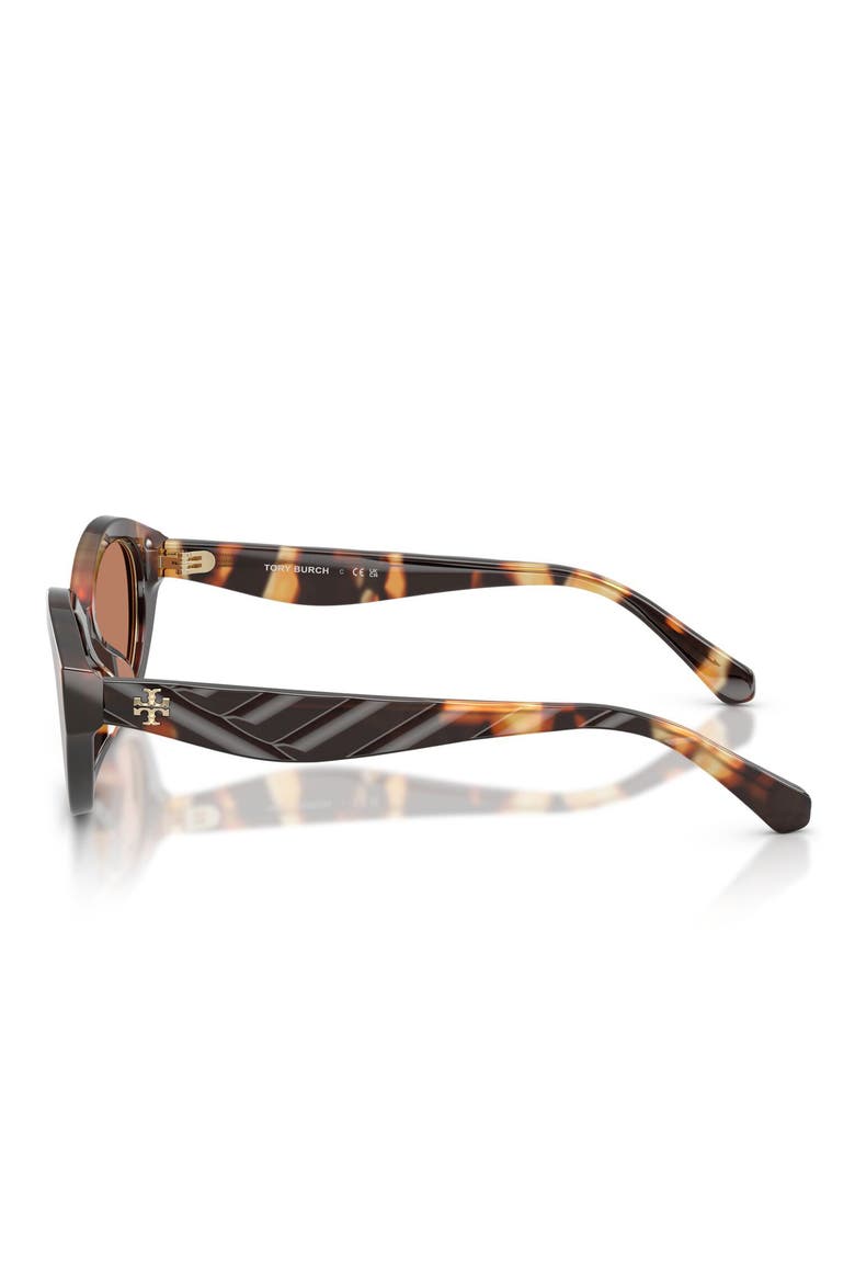 52mm Irregular Sunglasses, Alternate, color, CONTRAST TORTOISE / AMBER