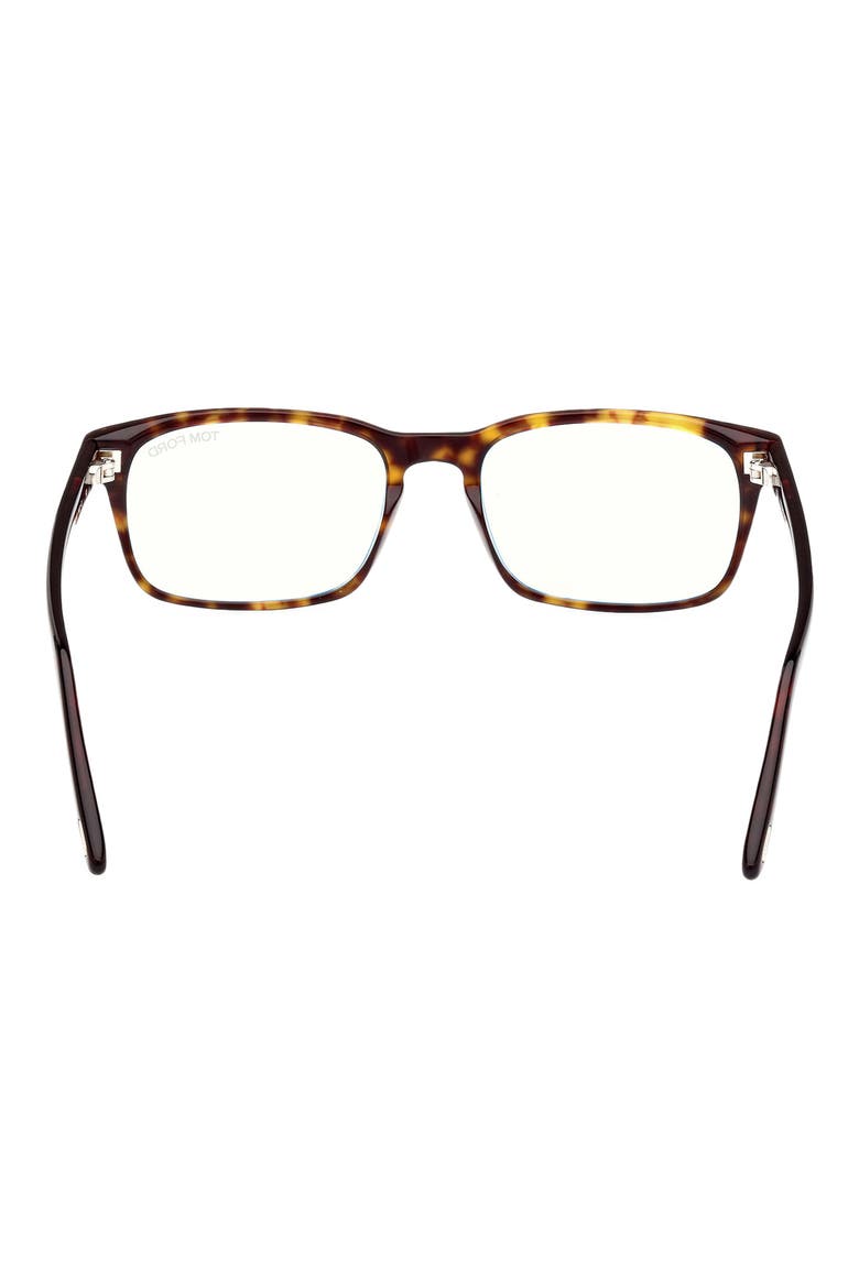 54mm Rectangular Blue Light Blocking Glasses, Alternate, color, HAVANA ECO / T LOGO
