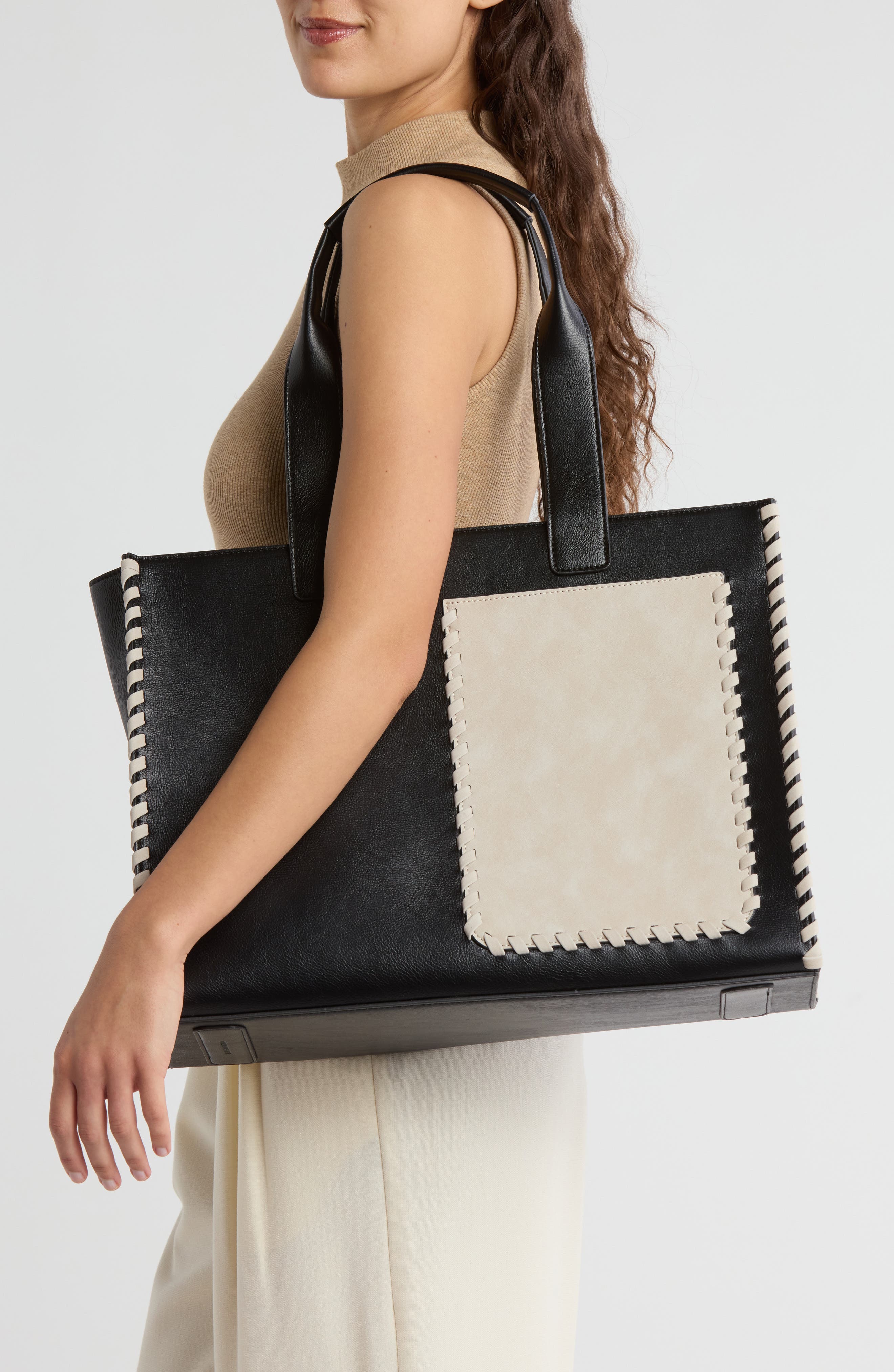 BCBG Whipstitch Tote Bag, Alternate, color, 