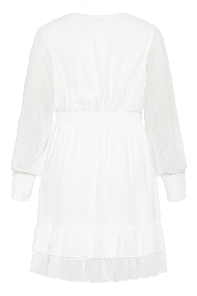 Ariyah Ruffle Clip Dot Dress, Alternate, color, CREAM
