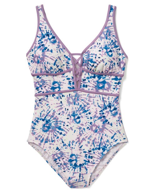 Adore Me Andressa Women's Plus-size Swimwear One-piece In Tie Dye White