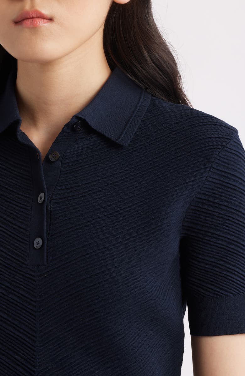 BOSS Fointa Chevron Rib Polo, Alternate, color, Sky Captain