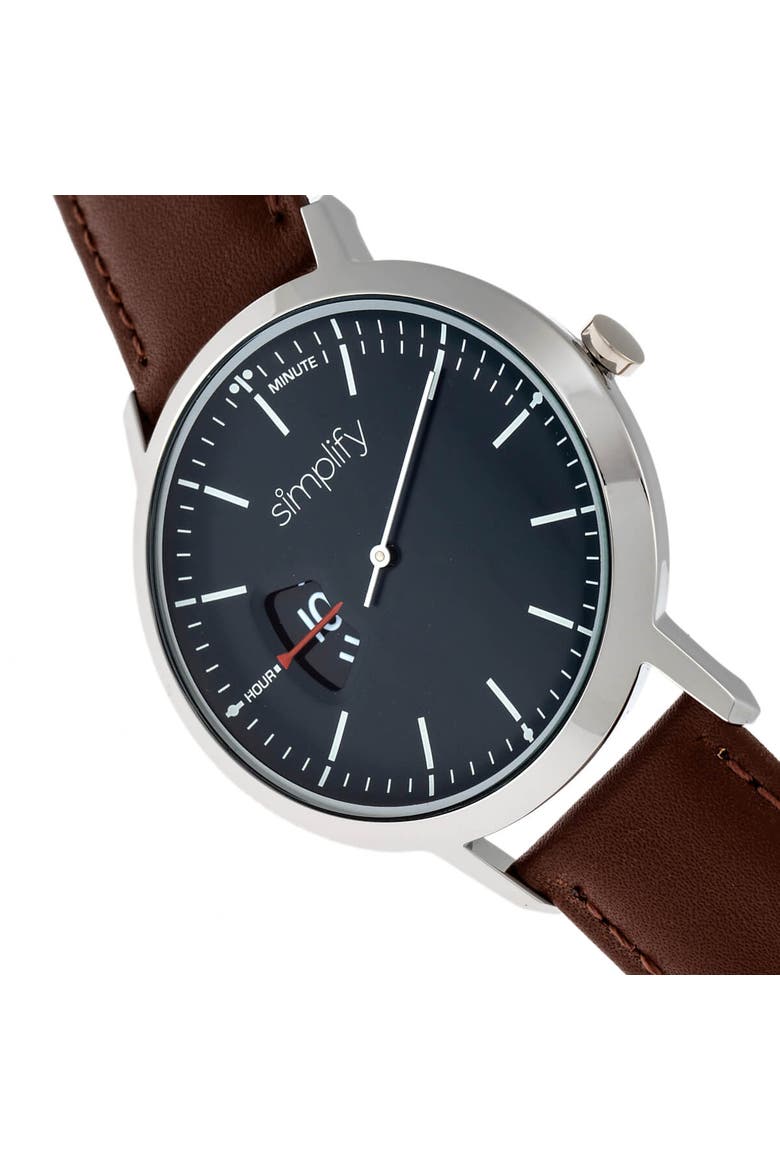The 6500 Leather Strap Watch, Alternate, color, Brown