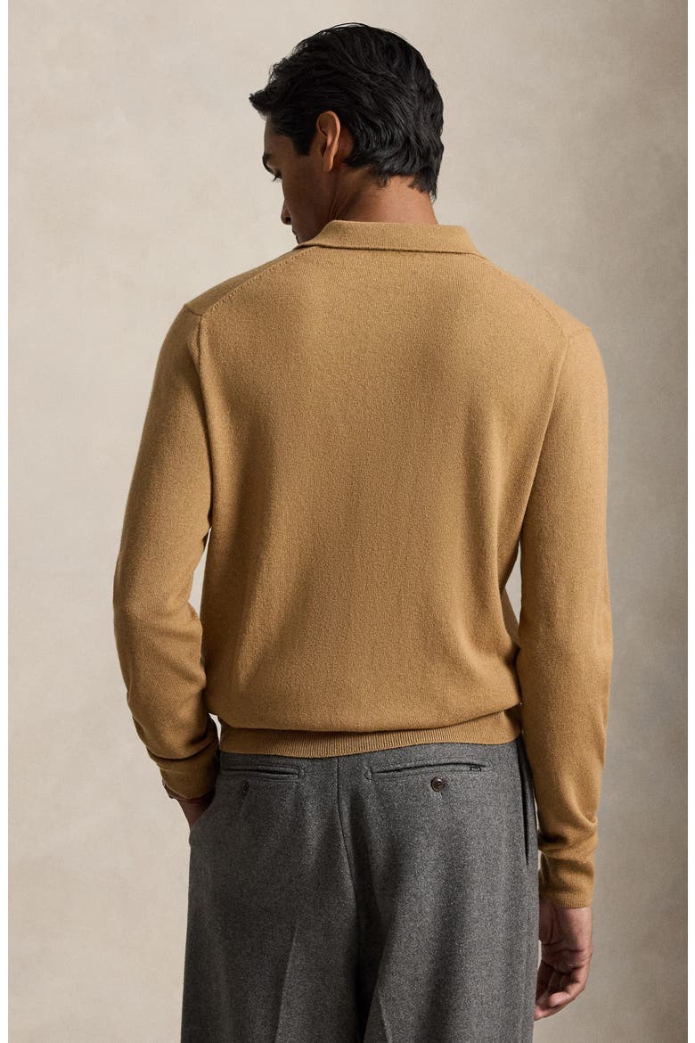 Merino Wool Polo Sweater, Alternate, color, TAN HTHR