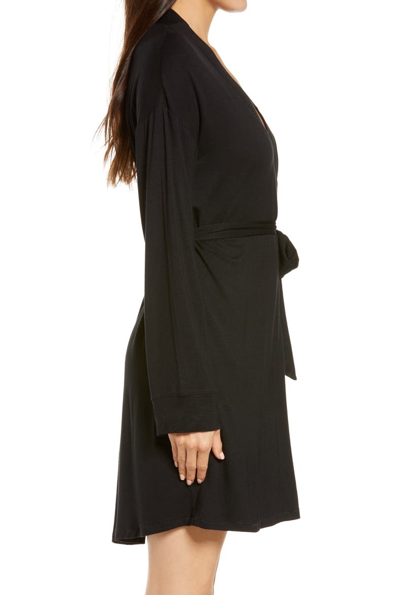 'SKIMS Sleep Short Robe, Alternate, color, ONYX