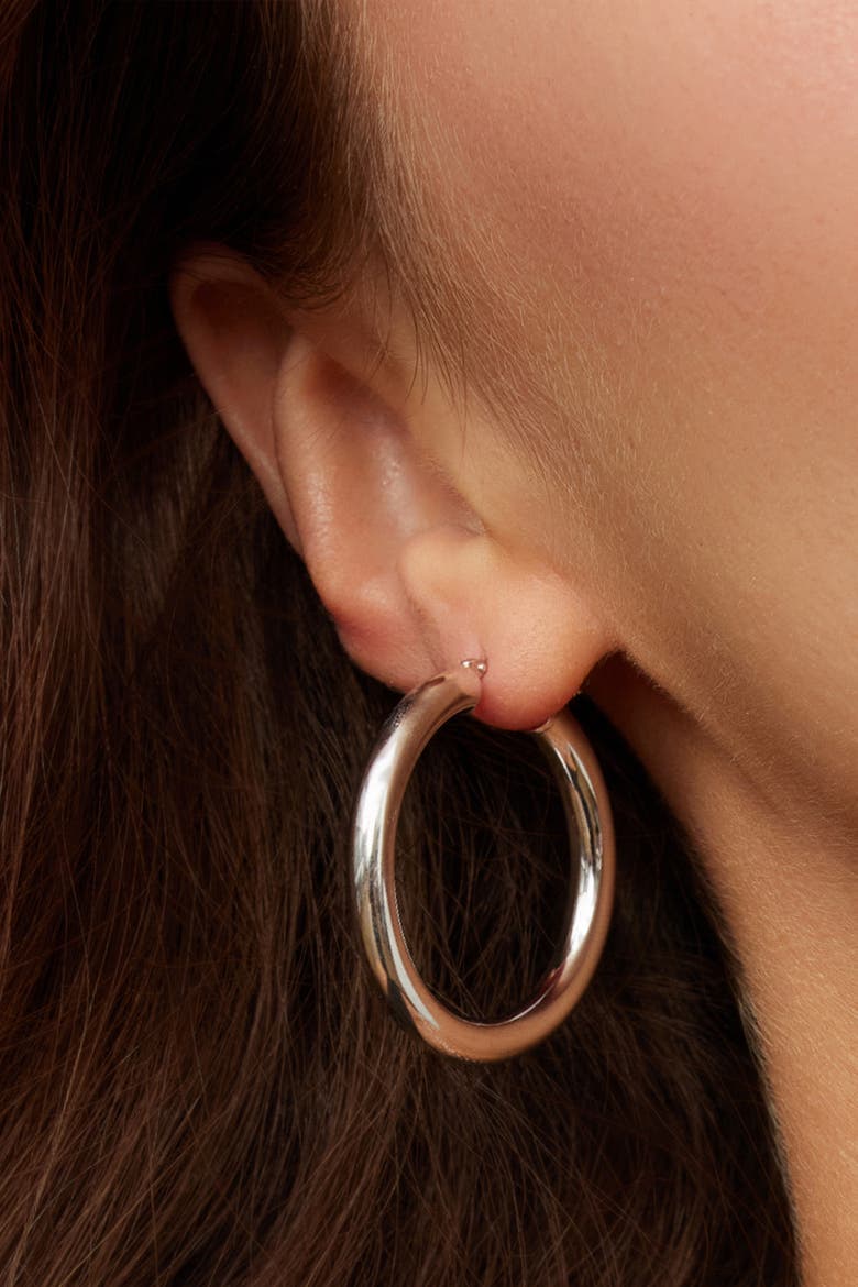 Everyday Bold Hoops in Sterling Silver, Alternate, color, Silver