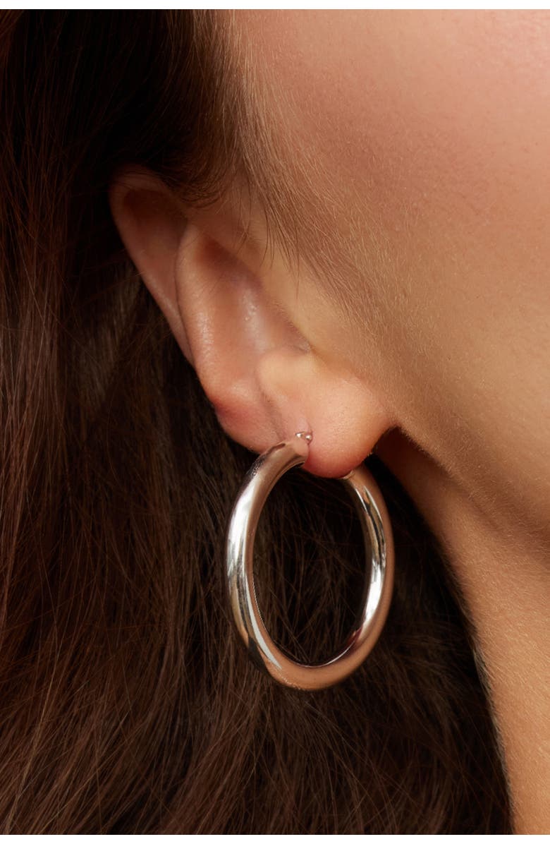 Oradina Everyday Bold Hoops in Sterling Silver, Alternate, color, Silver