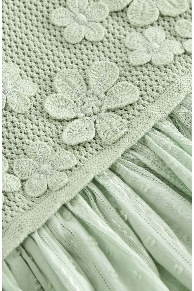 Kids' Crochet Fit & Flare Dress, Alternate, color, GREEN