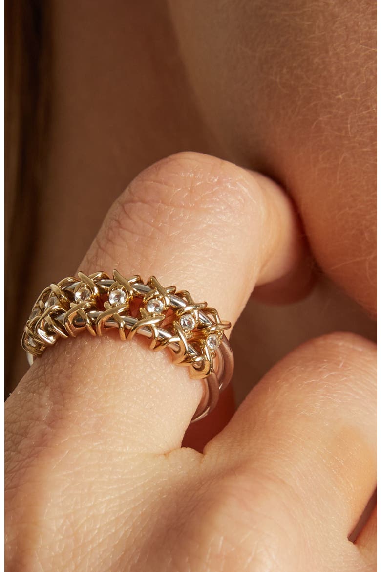 Kinetic Estate Two-Tone Ring, Alternate, color, Gold Vermeil & Silver