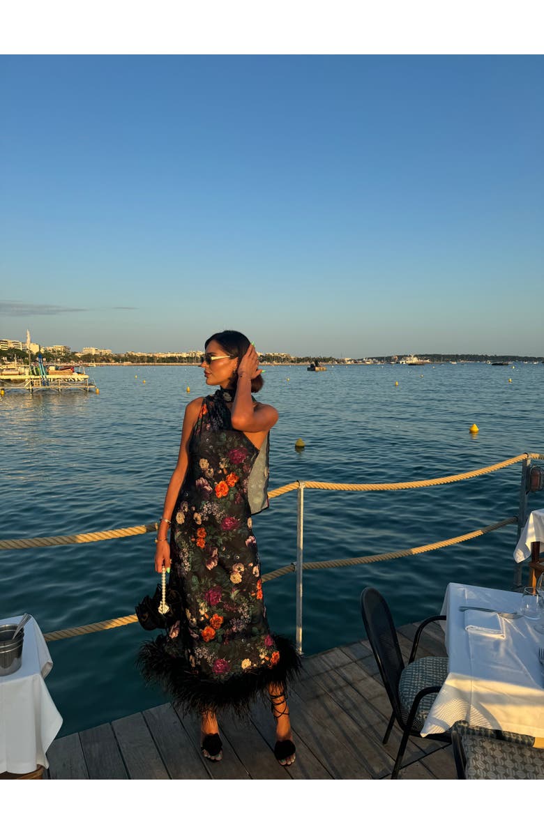 Vasiliki Liya Cannes One Sleeve Silky Maxi Dress, Alternate, color, Black