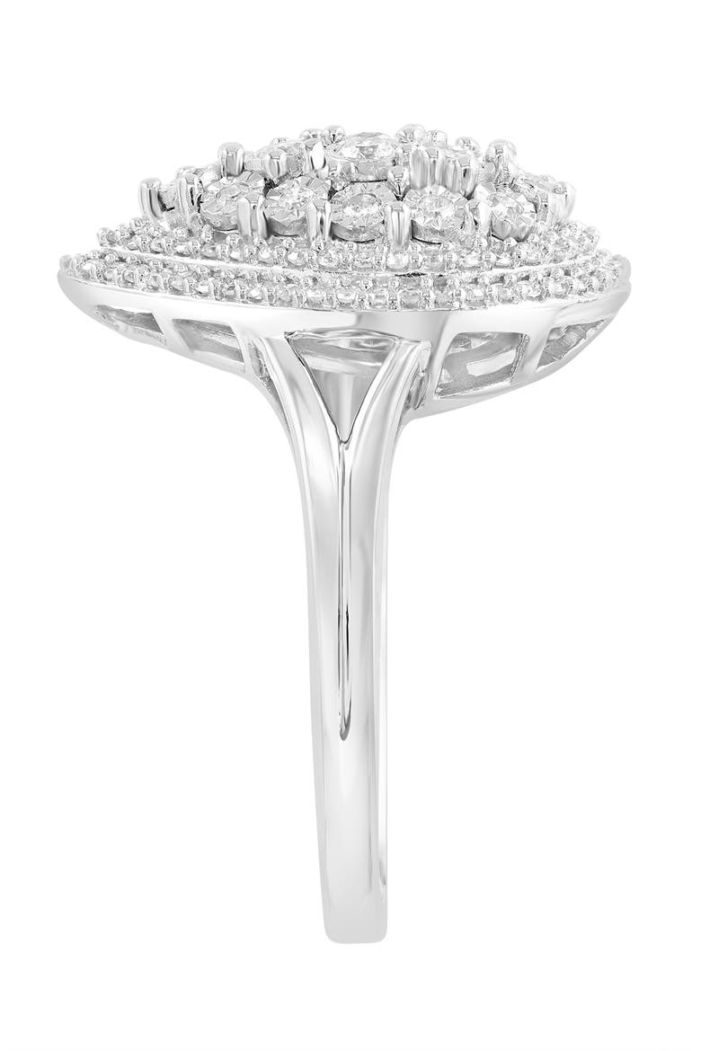 Sterling Silver Diamond Pear Halo Ring, Alternate, color, Sterling Silver