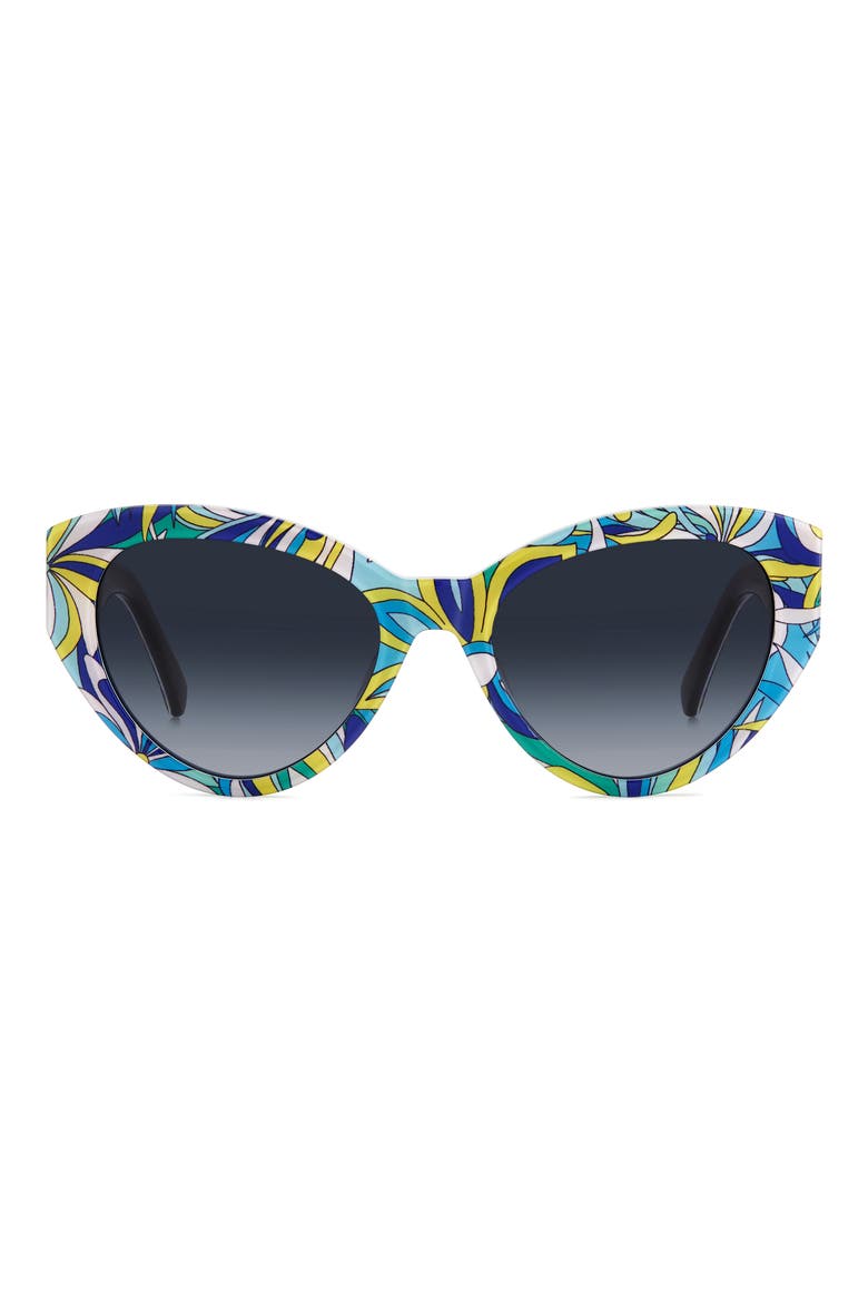 paisleigh 55mm gradient cat eye sunglasses, Main, color, BLUE PATTERN BLUE