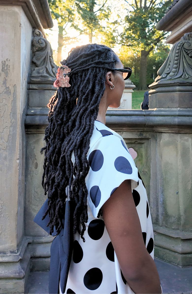 Solar Eclipse Hand Painted Puppy Claw Clip, Alternate, color, Brown