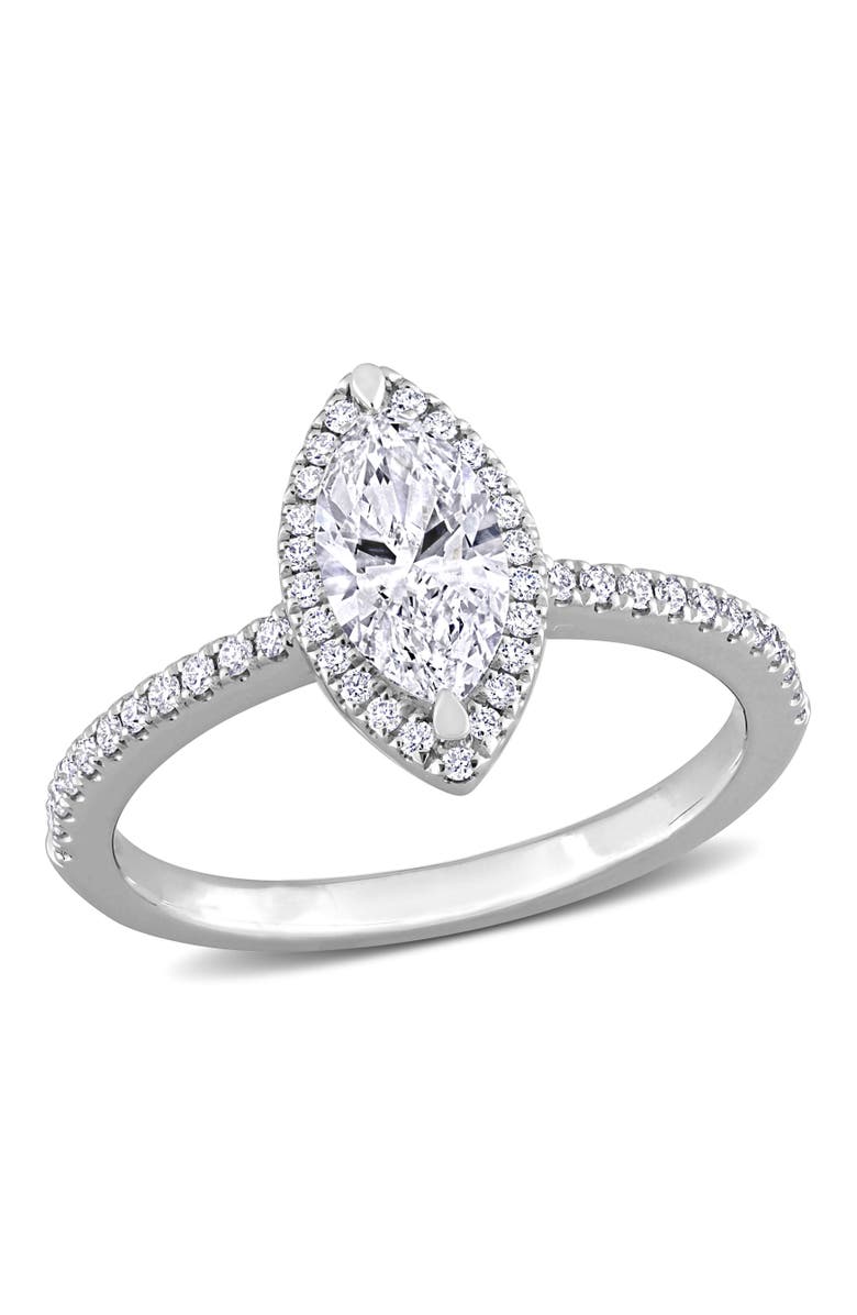 Julianna B. 1-1/2 CTW Lab-Grown Diamond Marquise Halo Ring 14k, Main, color, White Gold