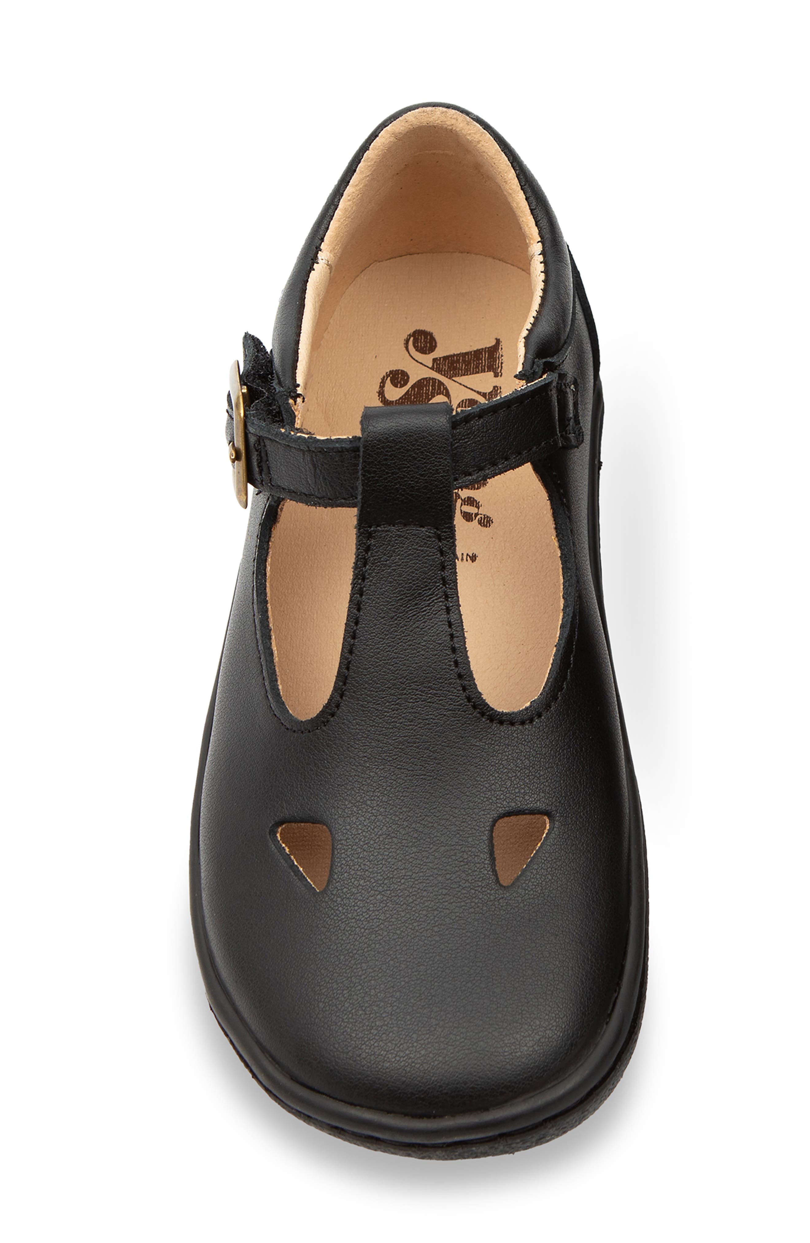 Young Soles Darcey Barefoot Kids T-Bar Shoe, Alternate, color, Black