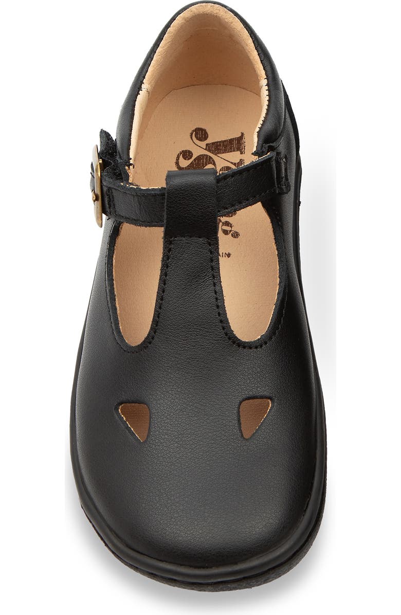 Young Soles Darcey Barefoot Kids T-Bar Shoe, Alternate, color, Black