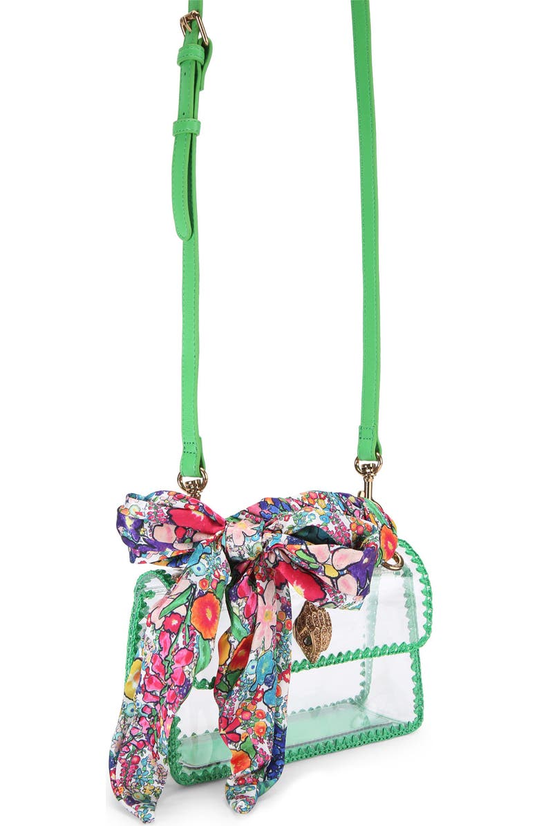 Kurt Geiger London Mini Kensington Vinyl Clear Crossbody Bag, Alternate, color, Green Comb