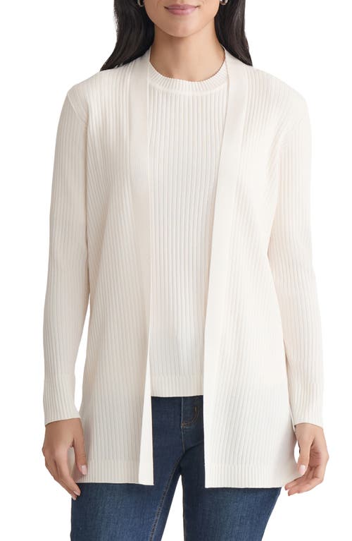 Jones New York Sutton Rib Cardigan In White