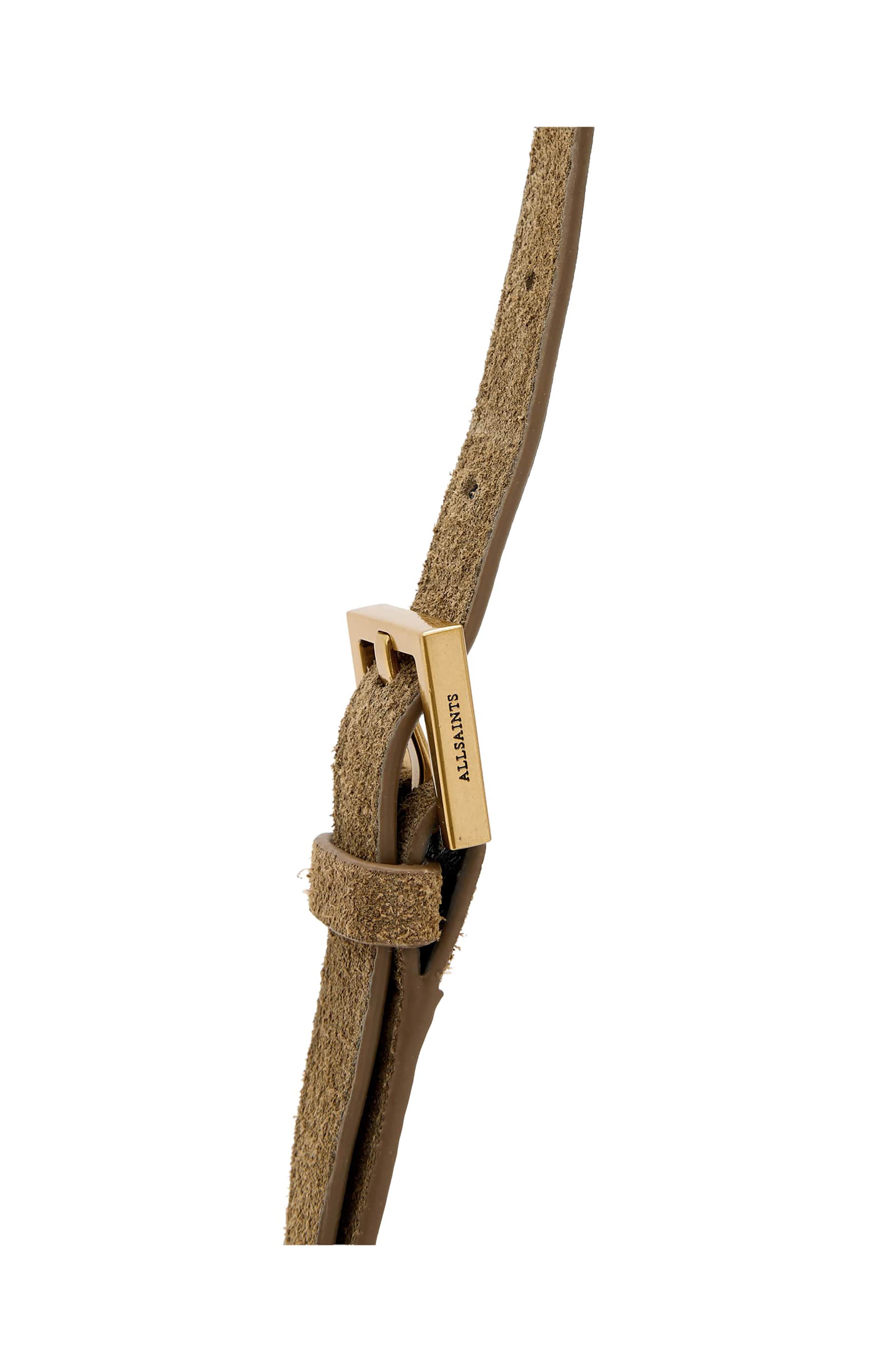 AllSaints Mini Ursa Suede Crossbody Bag, Alternate, color, Biscuit Brown