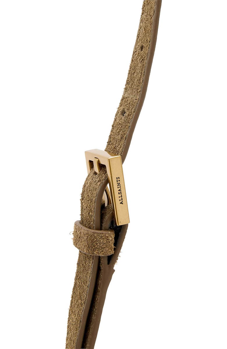 AllSaints Mini Ursa Suede Crossbody Bag, Alternate, color, Biscuit Brown