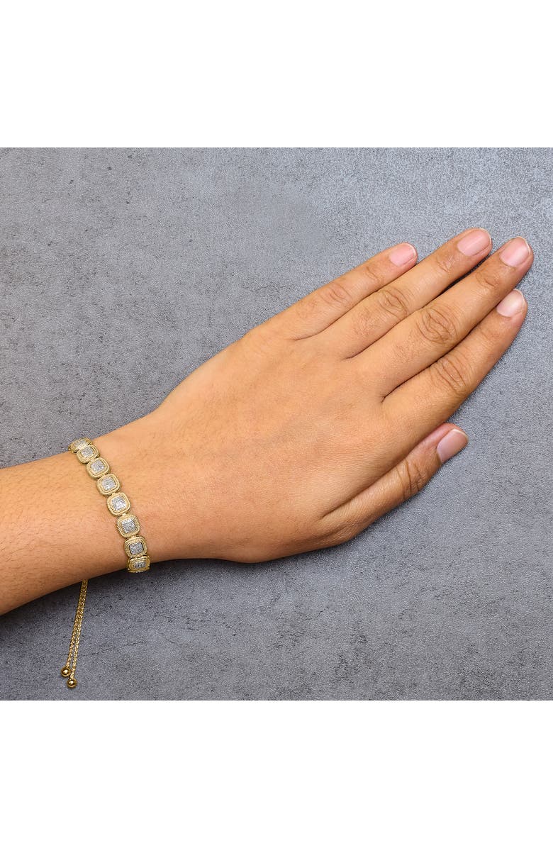 Haus of Brilliance 14k Yellow Gold Plated Silver 5/8 Cttw Diamond Composite Frame Bolo Bracelet, Alternate, color, Yellow