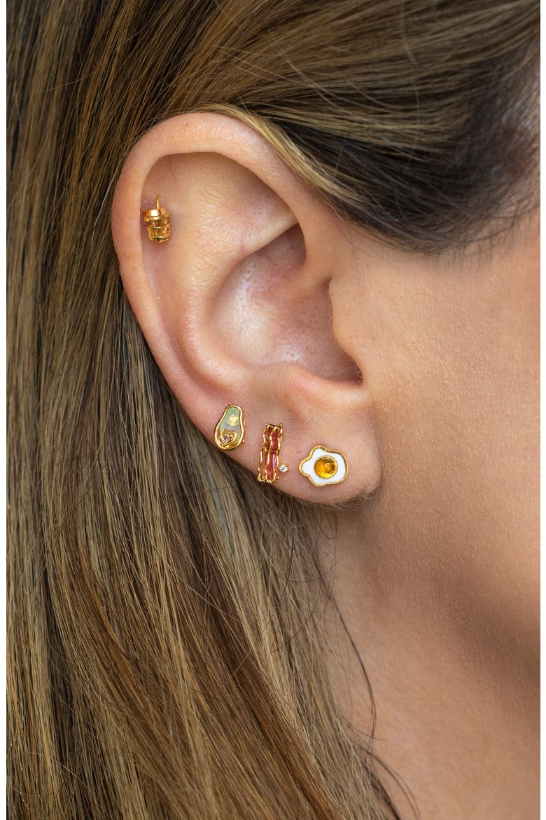 Thanks a Brunch Set of 4 Assorted Single Stud Earrings, Alternate, color, GOLD