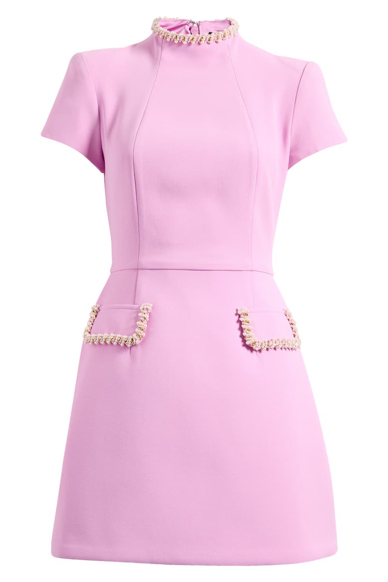 Simone Embellished Funnel Neck Minidress, Alternate, color, PINK