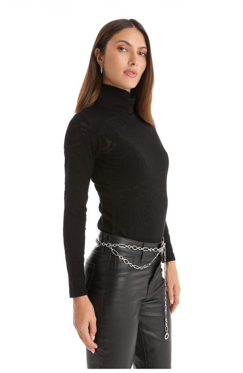 The Noli Shop Alina Rose Turtleneck Top In Black