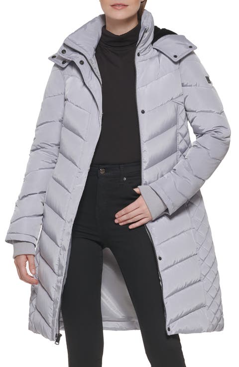 Heavyweight Fleece Lined Hood Quilted Puffer Jacket