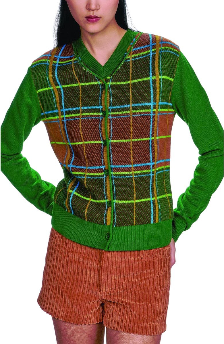 Anna Sui Fair Isle Cardigan, Alternate, color, Teal Multi