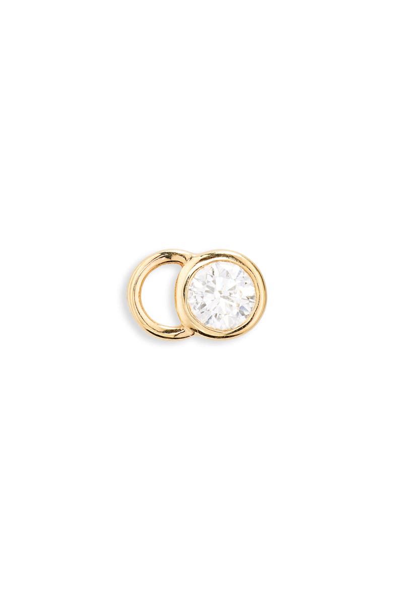 CO Lab Created Diamond Single Stud Earring, Main, color, YELLOW GOLD