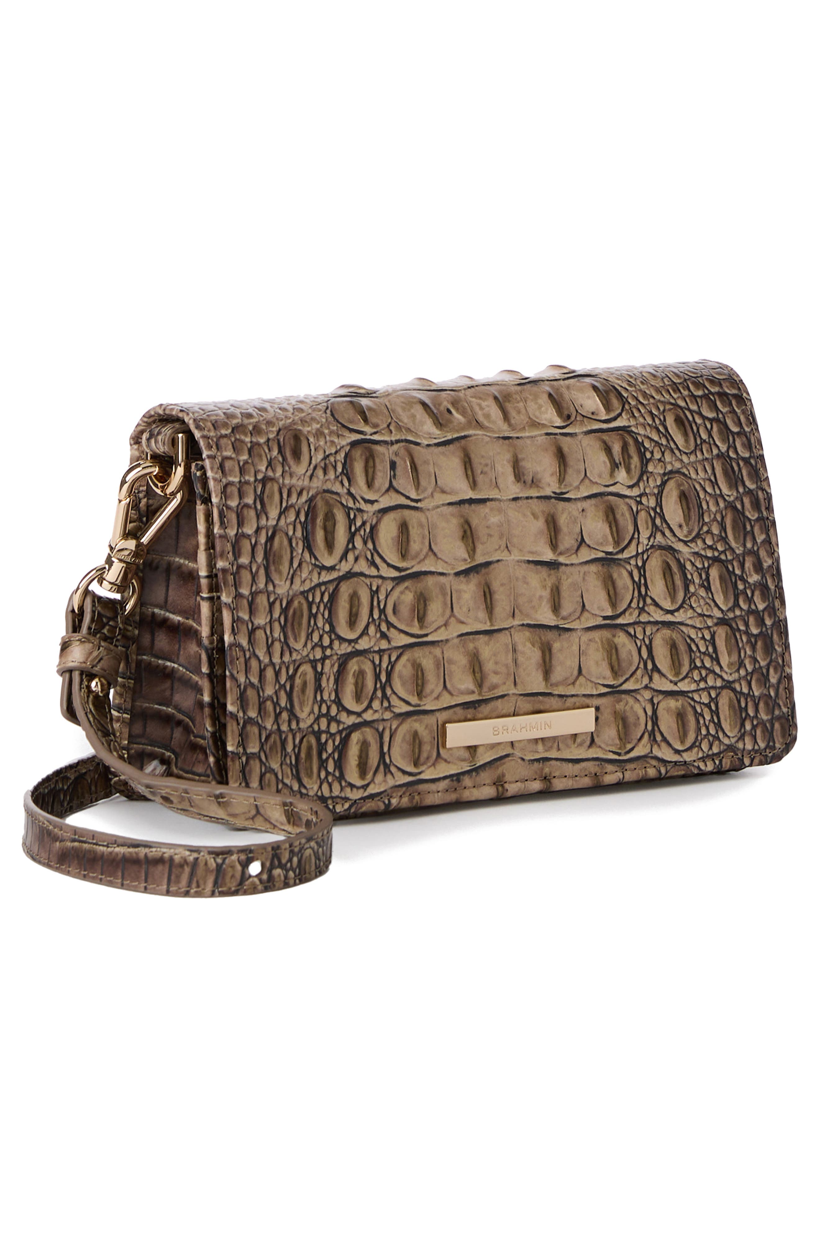 Brahmin Minuette Croc Embossed Leather Crossbody Bag, Alternate, color, 