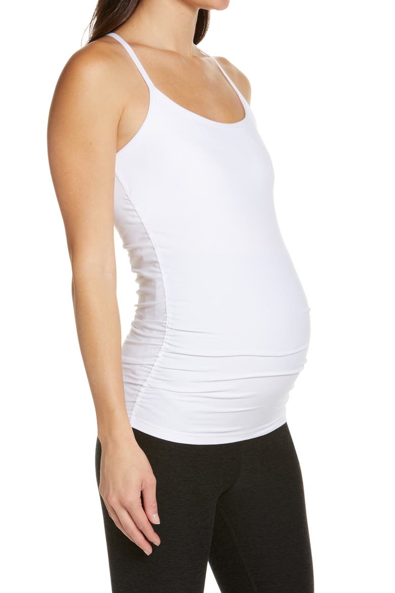 Maternity Racerback Tank, Alternate, color, CLOUD WHITE