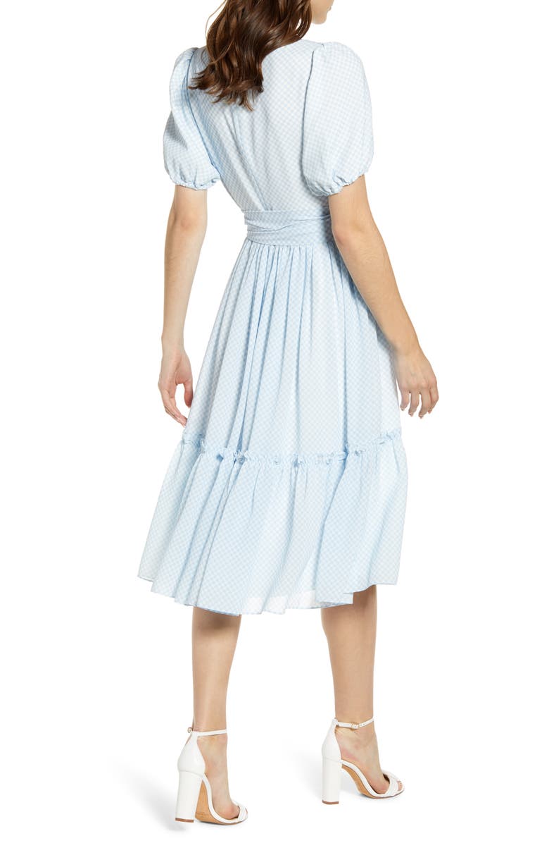 Rachel Parcell Gingham Puff Sleeve Dress, Alternate, color, 