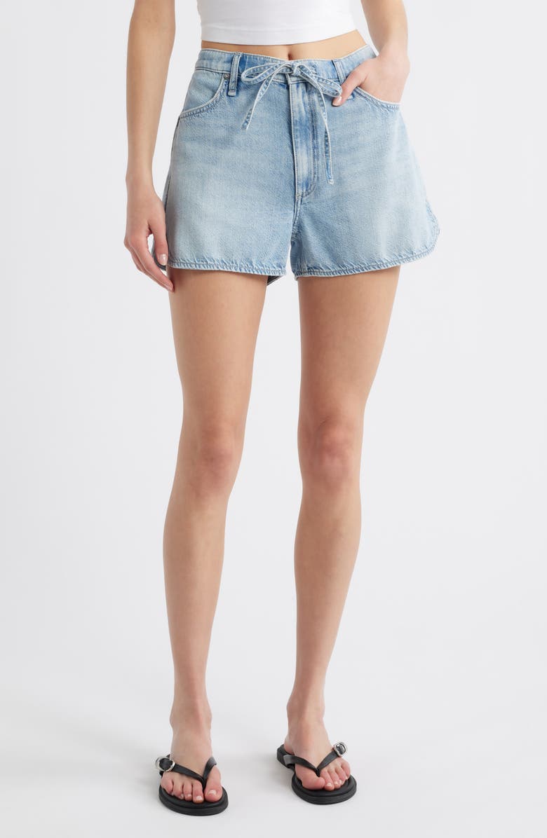 rag & bone Nolan Drawstring Denim Shorts, Main, color, Asbry