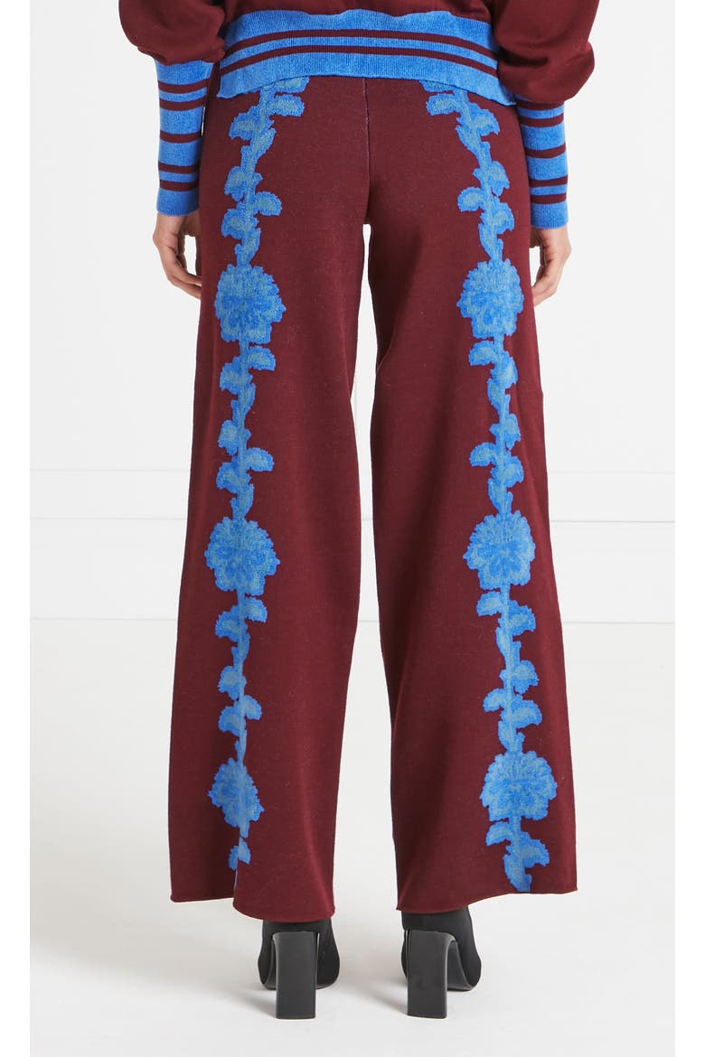 Floral Knit Trousers, Alternate, color, Dark Amethyst