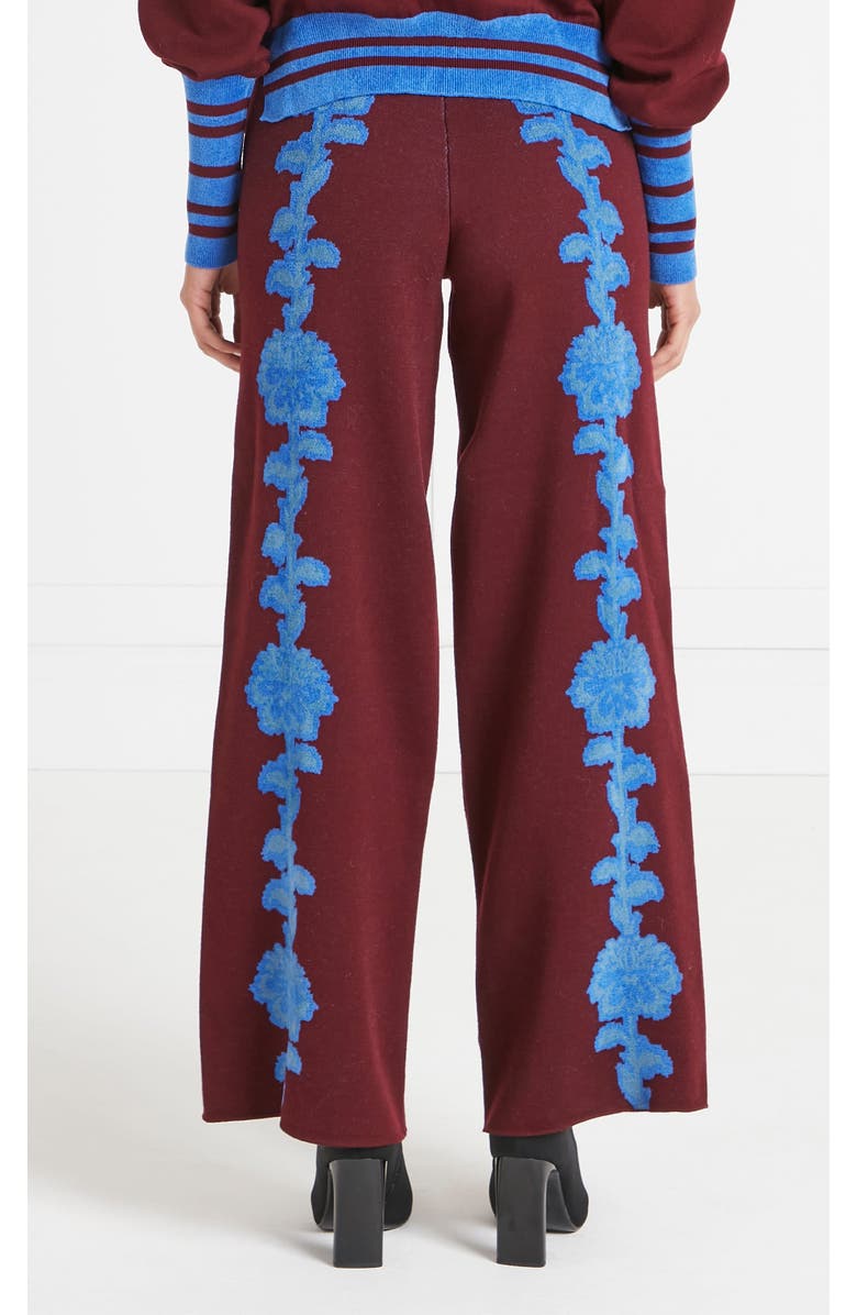 Temperley London Floral Knit Trousers, Alternate, color, Dark Amethyst